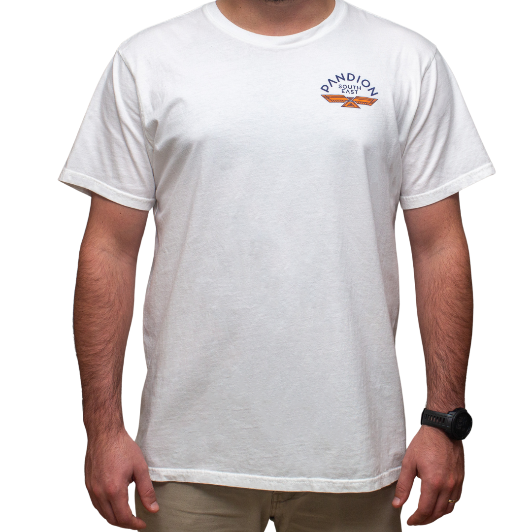 white pandion tee with logo (front)